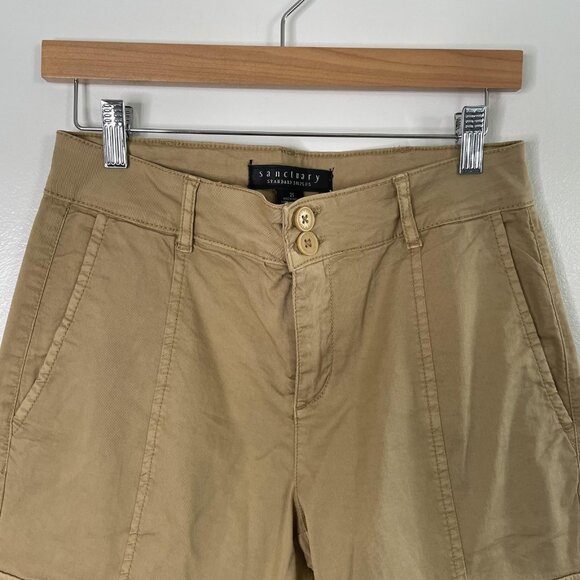 Sanctuary Pants Womens 25 Khaki Tan Mouse Cargo Baggy Jogger Utility Gorpcore - Picture 2 of 9